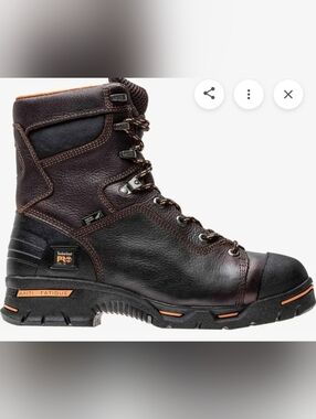 Timberland PRO Endurance 8-Inch Steel Safety Toe Boots - Black and Orange